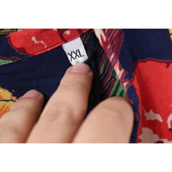 NWT Raga man hawaiian shirt Men's 2XL robin button down viscose floral camp - Picture 5 of 9